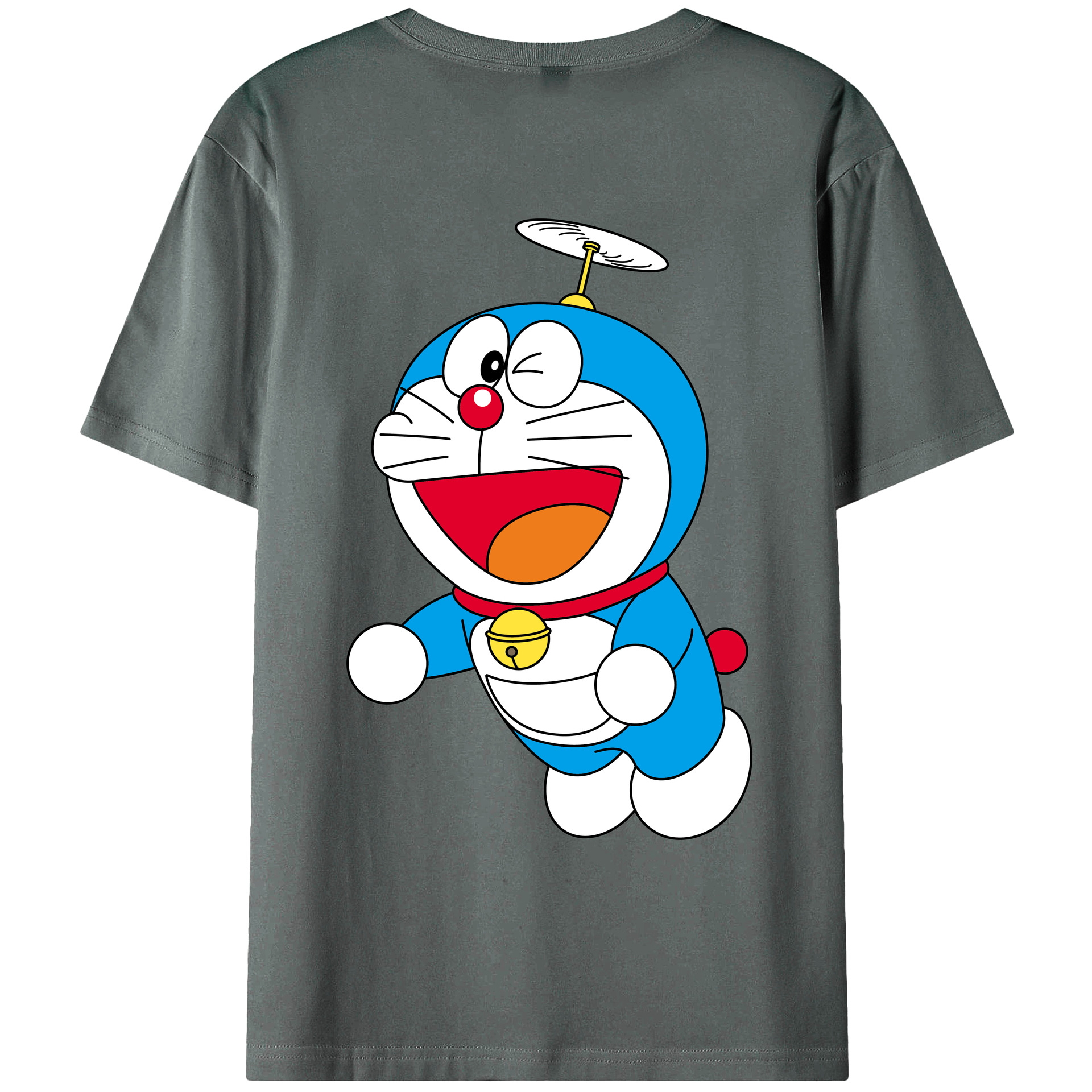 （画像用） ドラえもん Doraemon 綿100％ メンズ半袖Tシャツ（バックプリント） 通気性